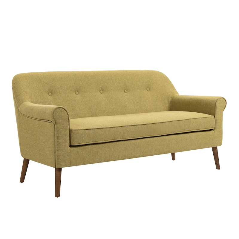 Porthos Home Ruth Loveseat Small Sofa Couch, Fabric, Rubberwood - Green