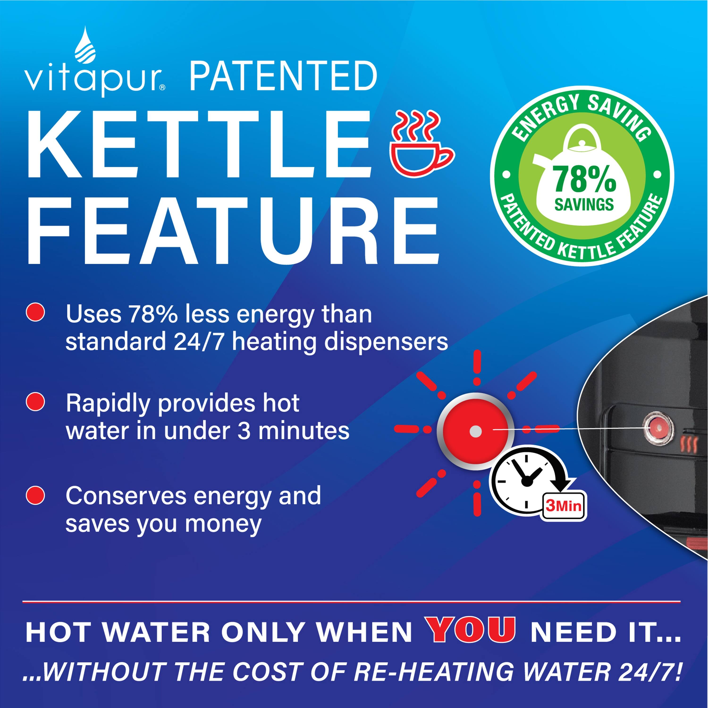 Vitapur Bottom Load Water Dispenser (Hot, Room and Cold) Black/Platinum On Sale Bed Bath