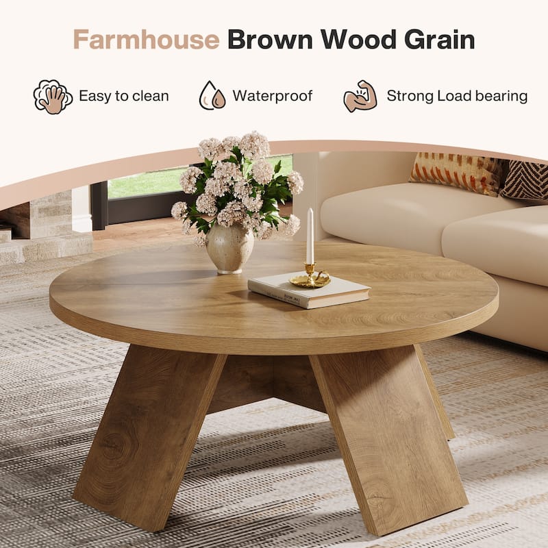 Circle Coffee Table with Splayed Legs