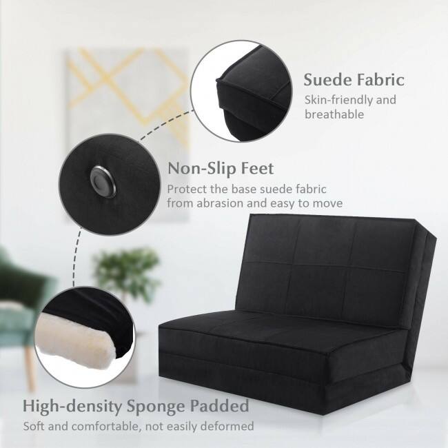 Convertible Lounger Folding Sofa Sleeper Bed - 83" x 28.3" x 4.5"(L x W x H)