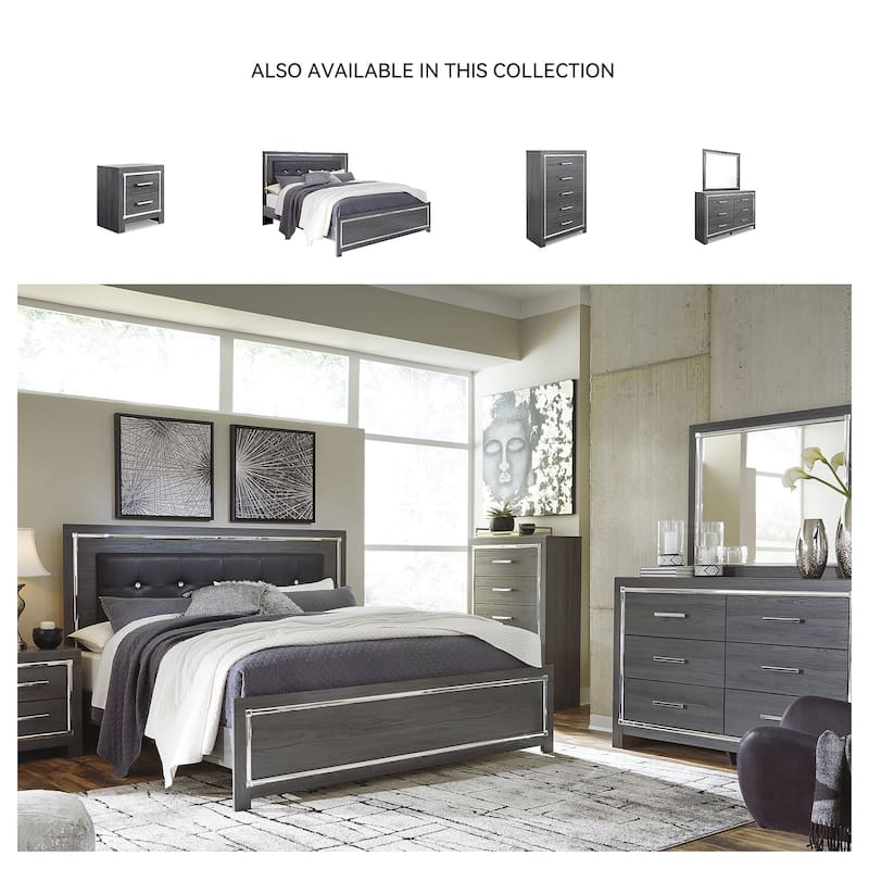 Lodanna Five Drawer Chest - Contemporary Style - Gray