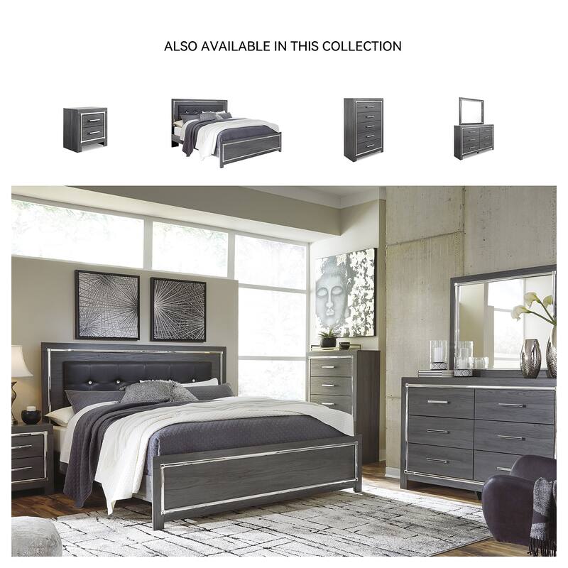 Lodanna Two Drawer Night Stand - Contemporary Style - Gray