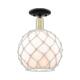 Option Black Antique Brass / White Glass with White Rope