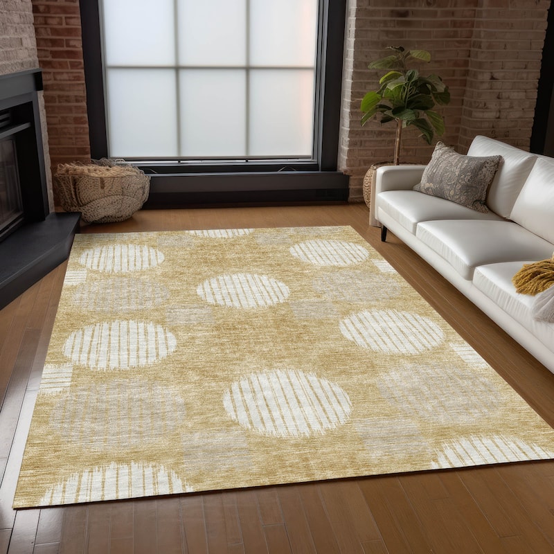 Machine Washable Indoor/ Outdoor Chantille Contemporary Dotty Rug