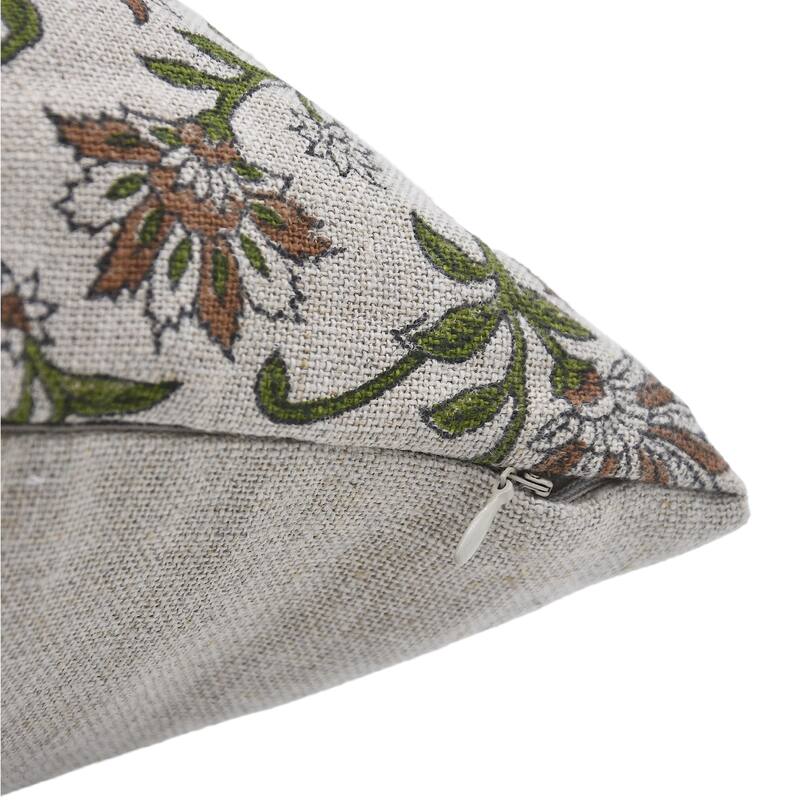 Fabdivine Linen Farmhouse Block print pillow Cover