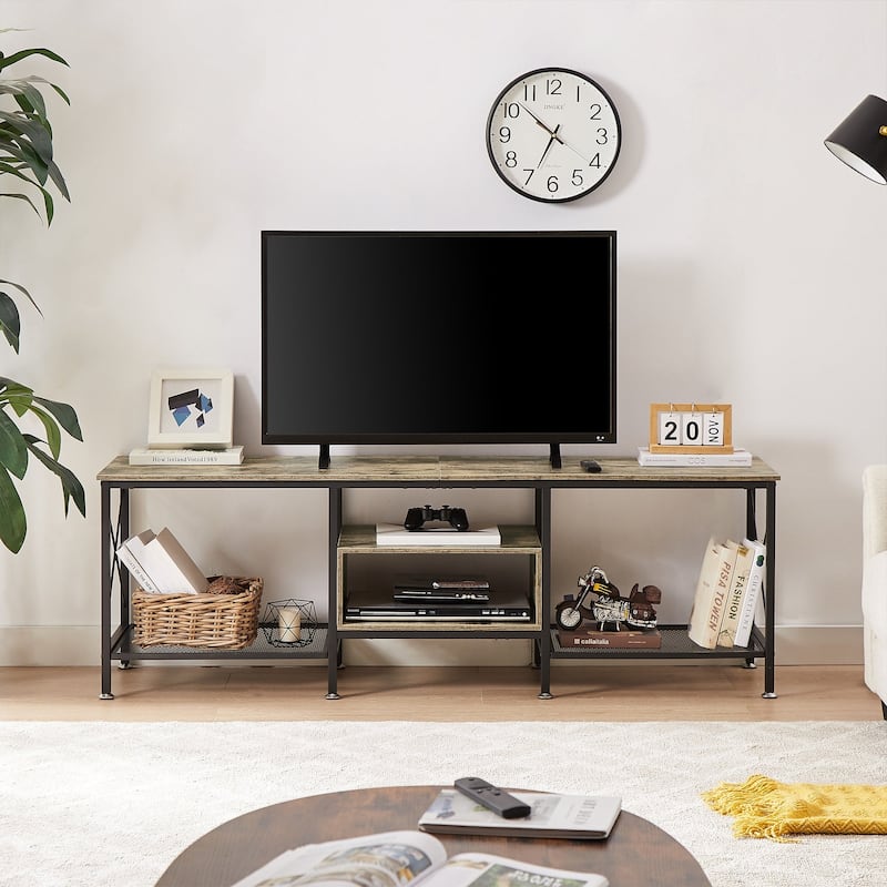 TV Stand for Living Room, Entertainment Center TV Console with Storage Shelves - 62.99in - Grey