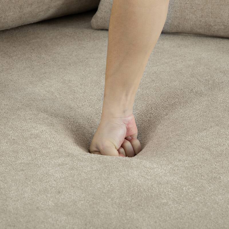 Oversized 56.3" Chaise Lounge Chair Sofa Bed, Chenille Single Couch Floor Boneless Couch with Throw Pillows