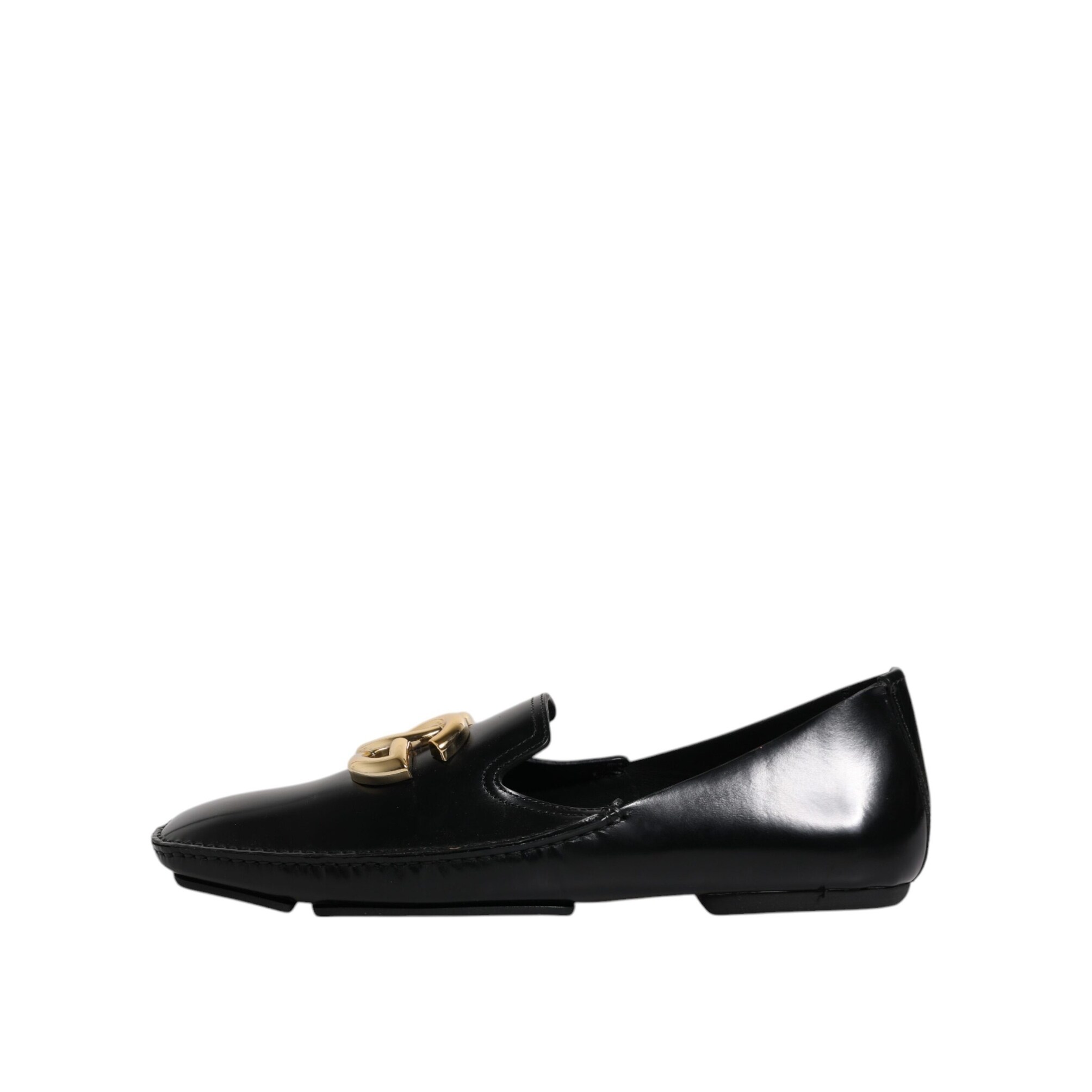 Dolce & Gabbana Black Leather DG Logo Loafer Men Dress Men