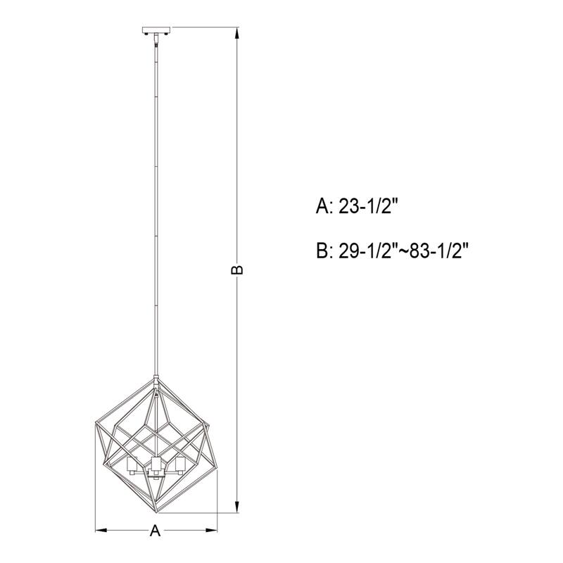 Rad 4 Light Mid-Century Modern Geometric Cage Bulb Pendant