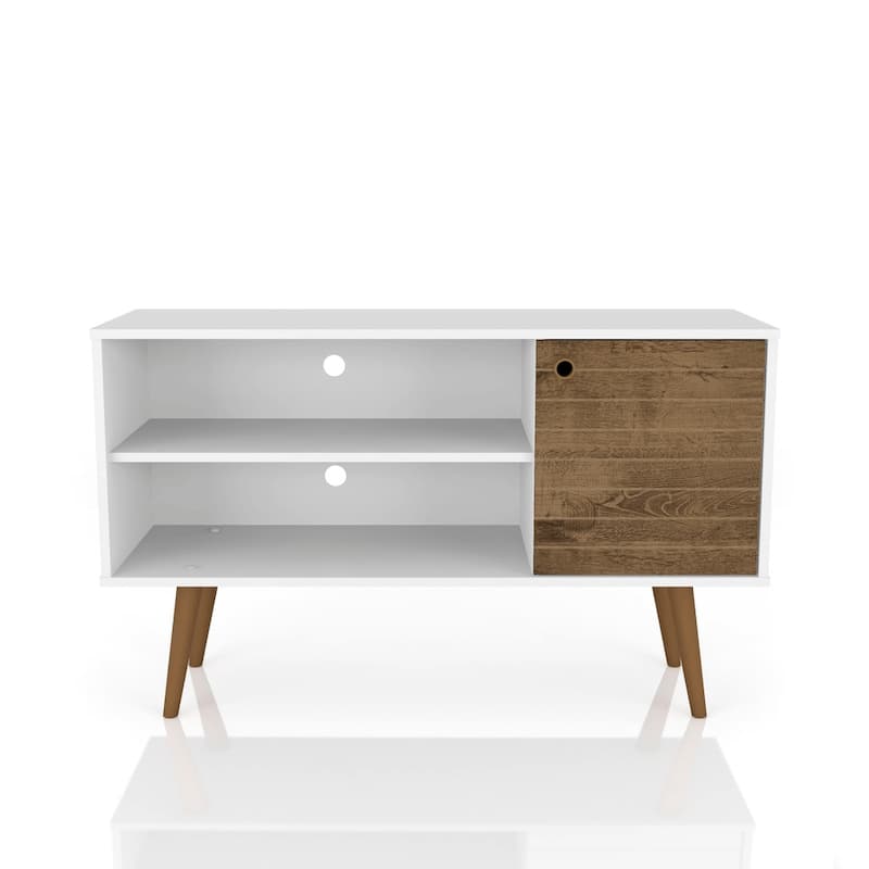 Mid Century Modern Liberty Storage Media Cabinet Console - Dark brown