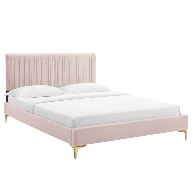 Peyton Performance Velvet Queen Platform Bed