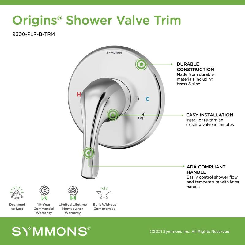 Symmons Origins Single Function Pressure Balanced Valve Trim Only with