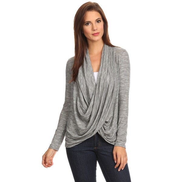 Sharon's Outlet Women's Long Sleeve Criss Cross Cardigan Small to 3XL Made in USA