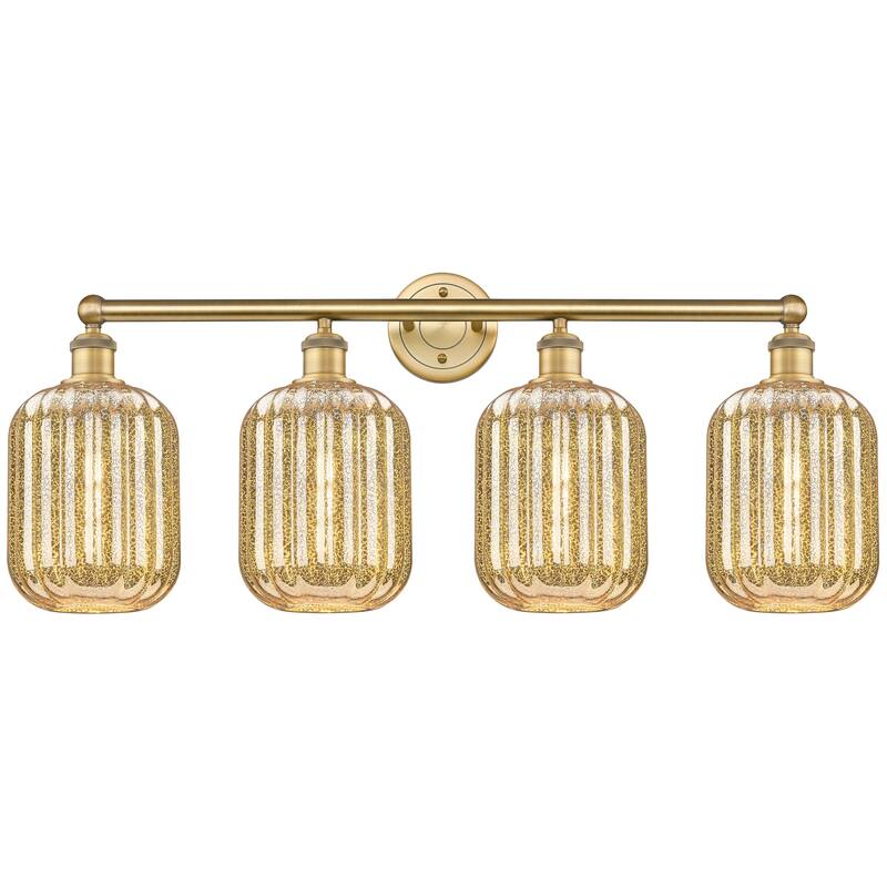 Innovations Lighting Endless Possibilities Edison - Preston - 4 Light 34" Jar Shade Bath Vanity Light - Mercury/Brushed Brass