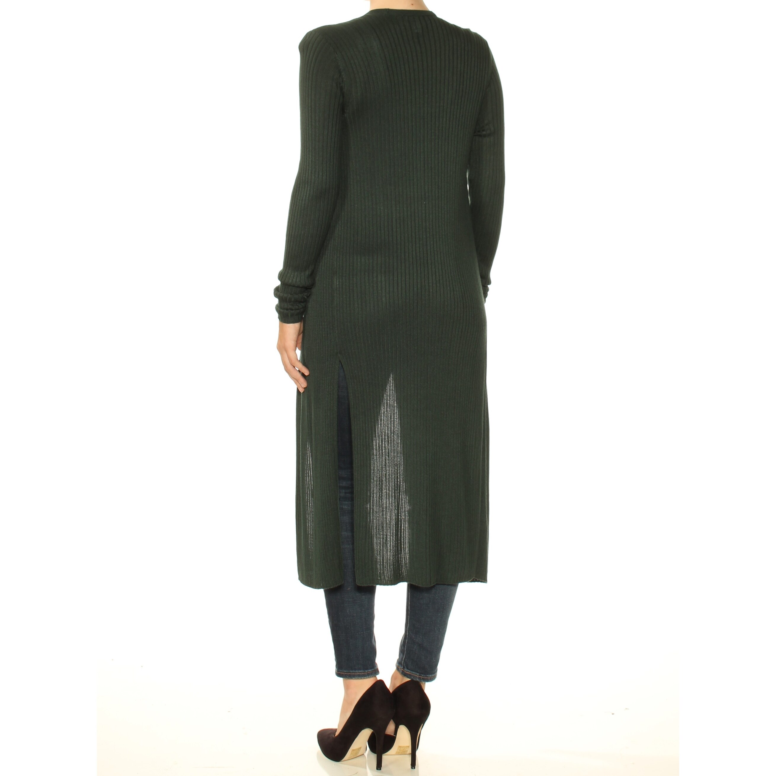 Shop Womens Green Long Sleeve Open Cardigan Wear To Work Sweater