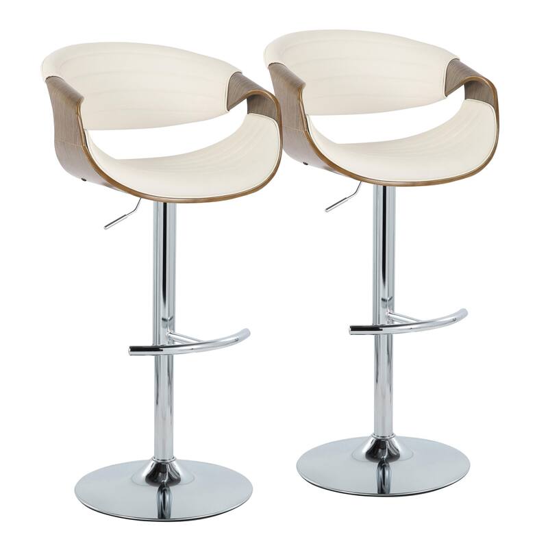 Carson Carrington Kanteborg Adjustable Bar Stool with Rounded T Footrest (Set of 2)