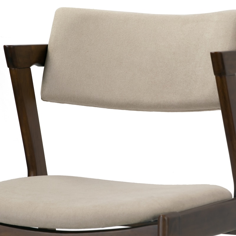 Set of 2 Auden Retro Modern Dark Brown Wood Wing Chair