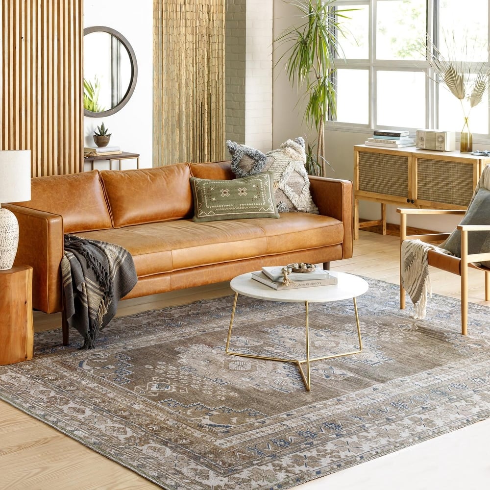 Livabliss Traditional Colin Medallion Washable Area Rug