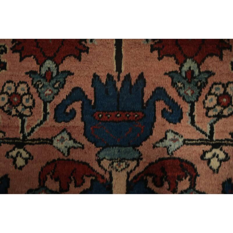 Hand Knotted Oriental 100% Wool Carpet Traditional Floral Coral Lilian Area Rug - 3' 10'' X 2' 5''