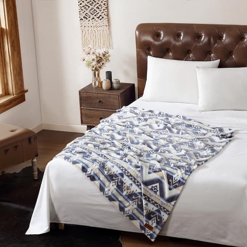 Wrangler Printed Ultra Soft Plush Fleece Throw Blanket