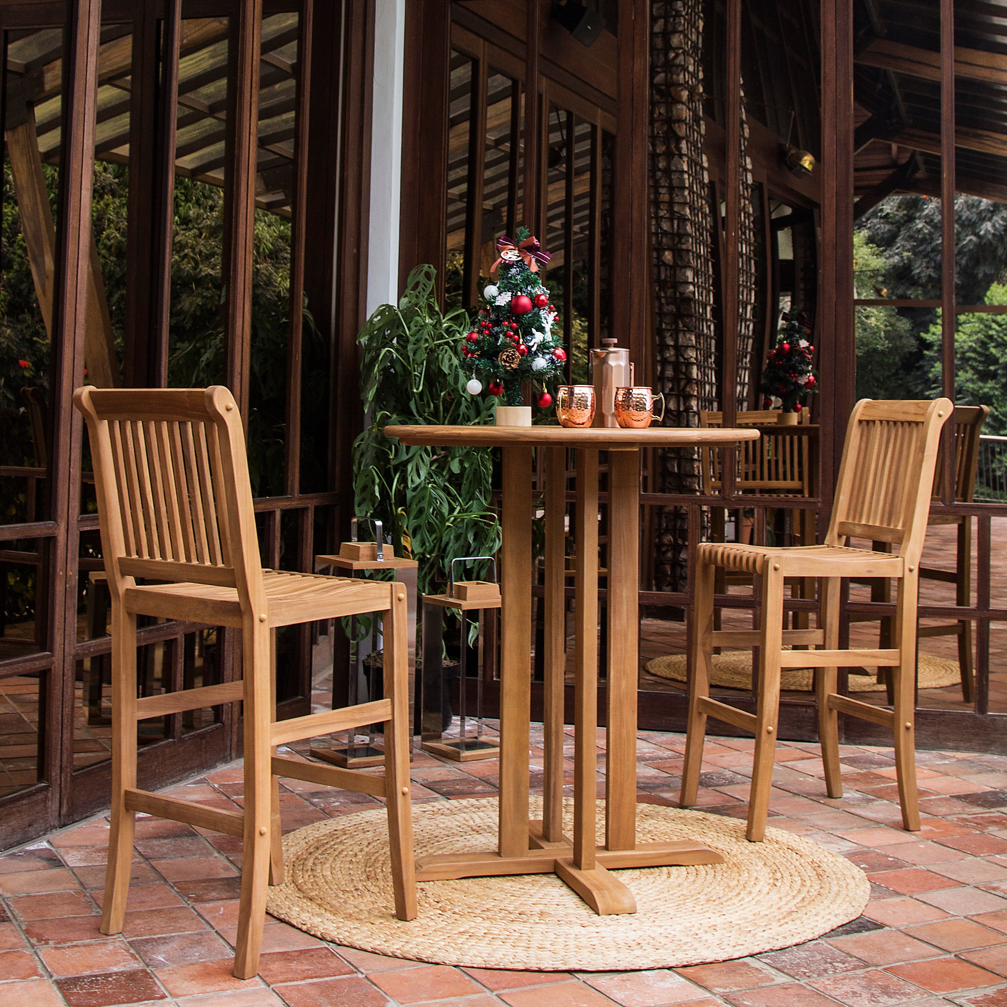 3 piece tall outdoor bistro set discount