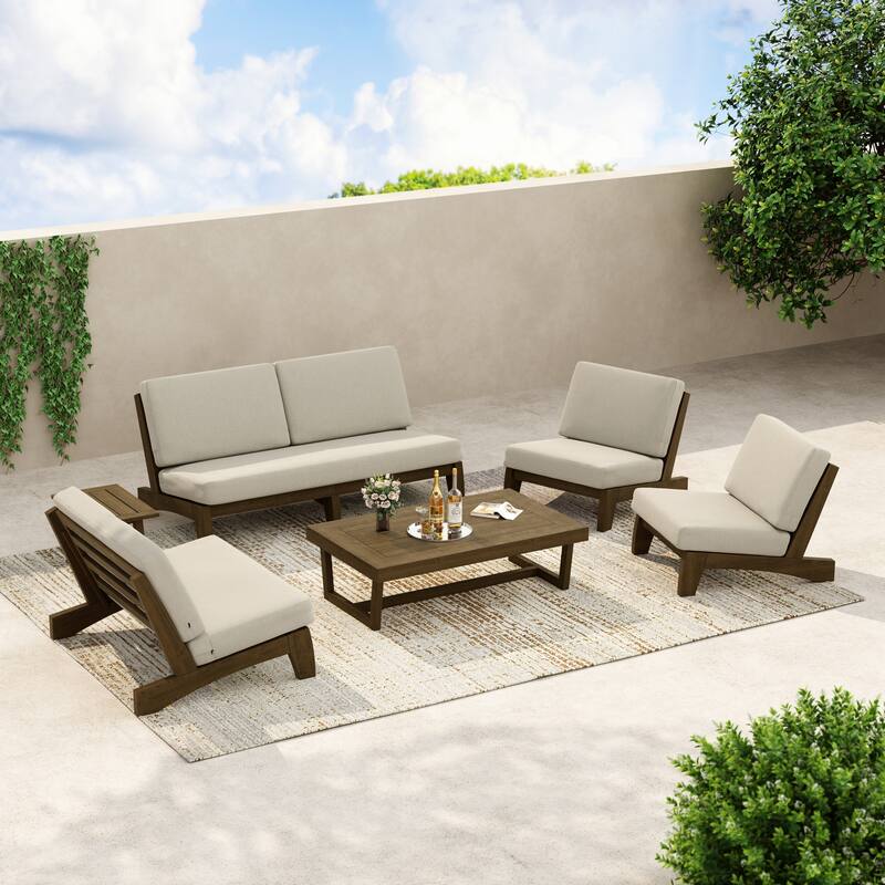 8-Piece Outdoor Sofa Set with Loveseat, 2 Club Chairs & Matching Tables