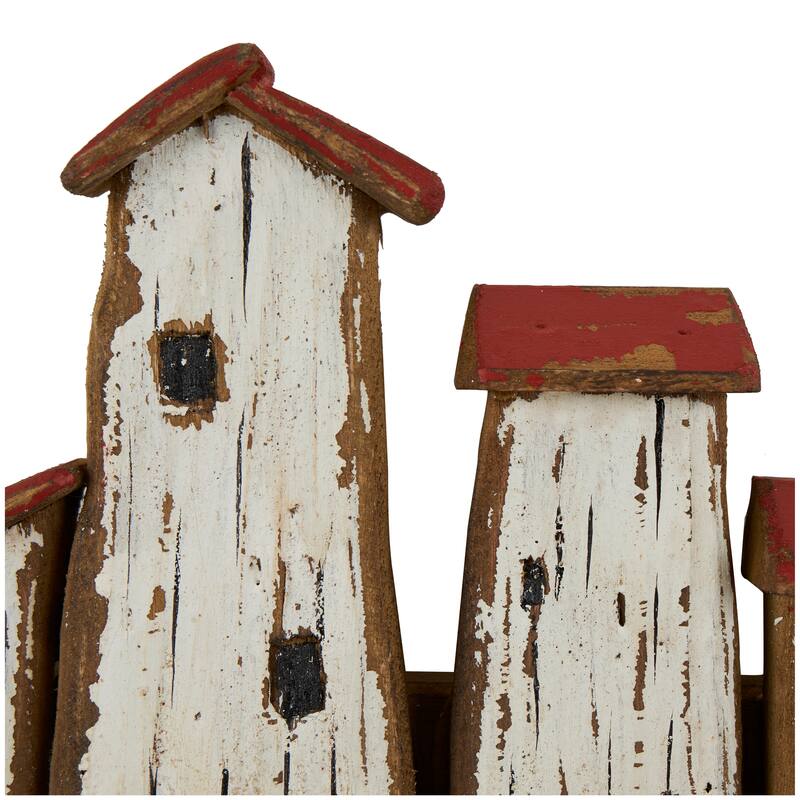 Brown Wood Wooden Stick 7 Hanger Wall Hook