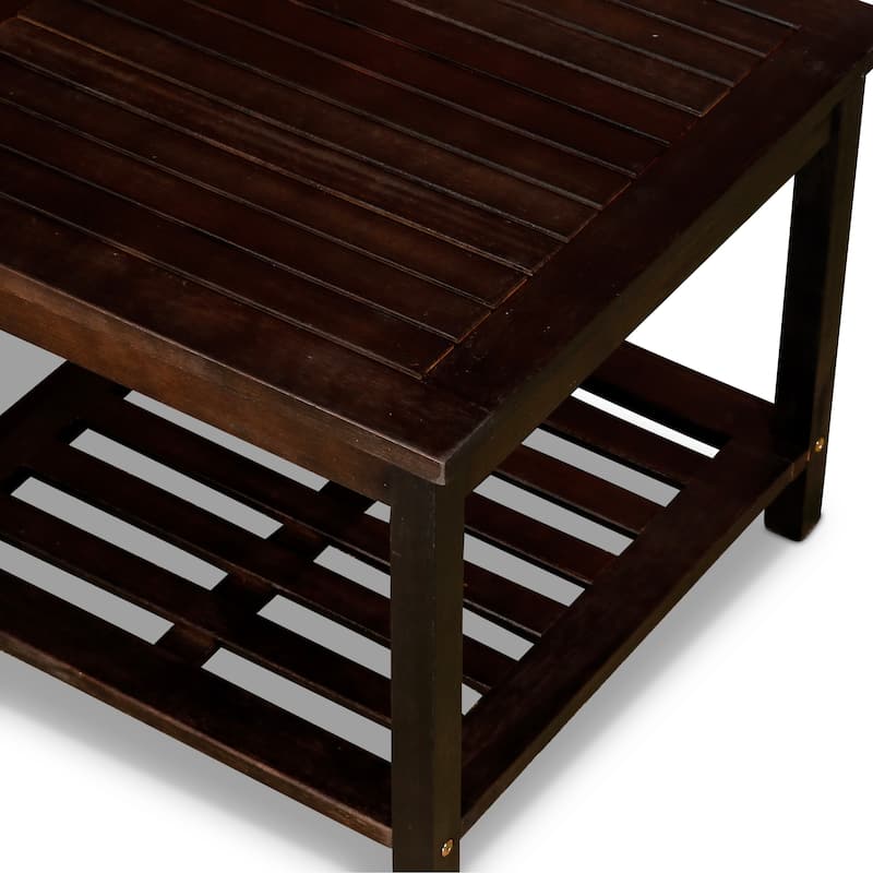 DTY Outdoor Living Longs Peak Eucalyptus 2-Shelf Side Table, Natural Oil