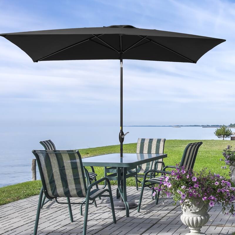 AOOLIMICS 10×6.5FT Rectangular Patio Umbrella with UV Protection, Easy Tilt, and Wind-Resistant Features
