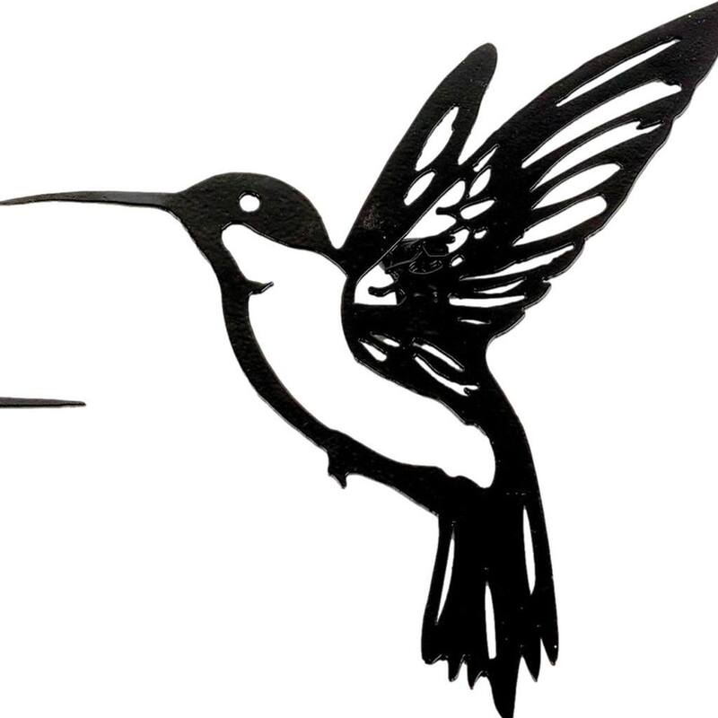 HomeRoots Set of Six Black Metal Hummingbird Hanging Dimensional Sculptures