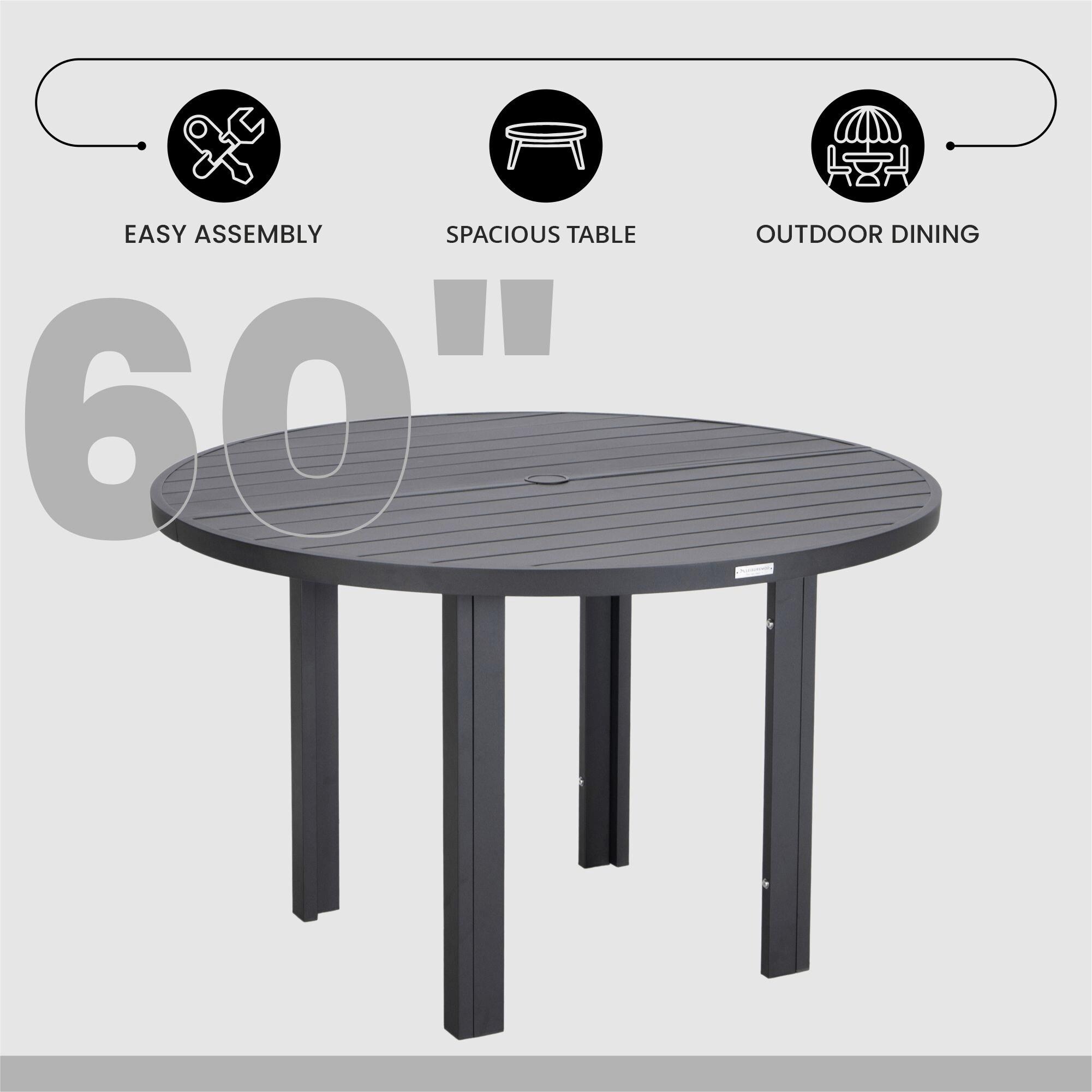 60 inch round patio table with umbrella hole DIFY 60