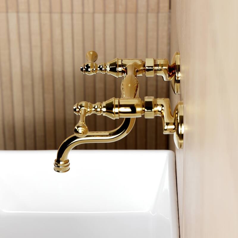 Kingston Brass Kingston Two-Handle 2-Hole Wall Mount Bathroom Faucet