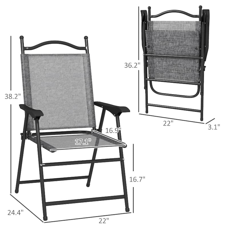 Folding Patio Chairs, Set of 4
