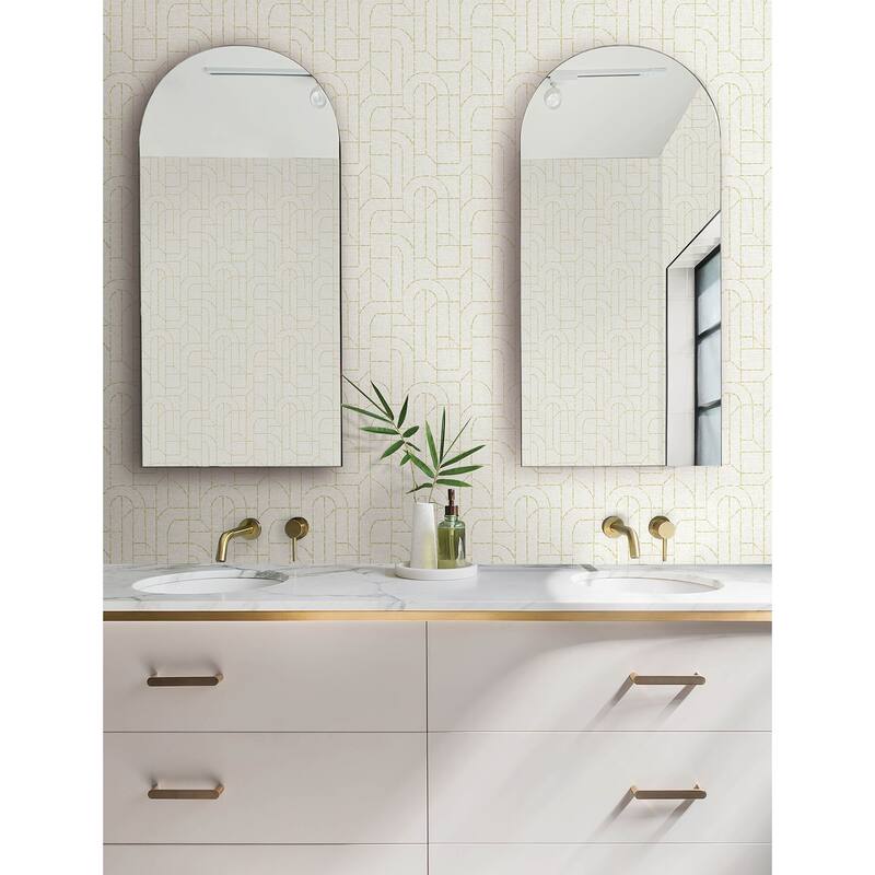 A-Street Prints Integrity Yellow Arched Outlines Wallpaper