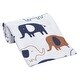 preview thumbnail 4 of 5, Lambs & Ivy Playful Elephant White/Blue Printed Fleece Baby Blanket