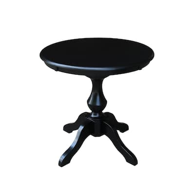 30" Round Pedestal Dining Table - Black
