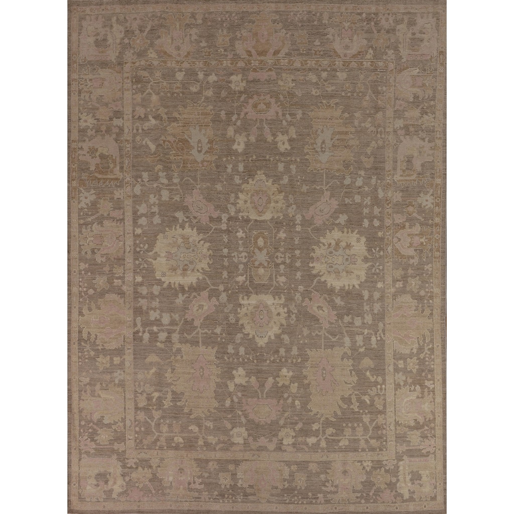 Vegetable Dye Oushak Area Rug Turkish Hand-Knotted Wool Carpet - 8'1"x 10'0"