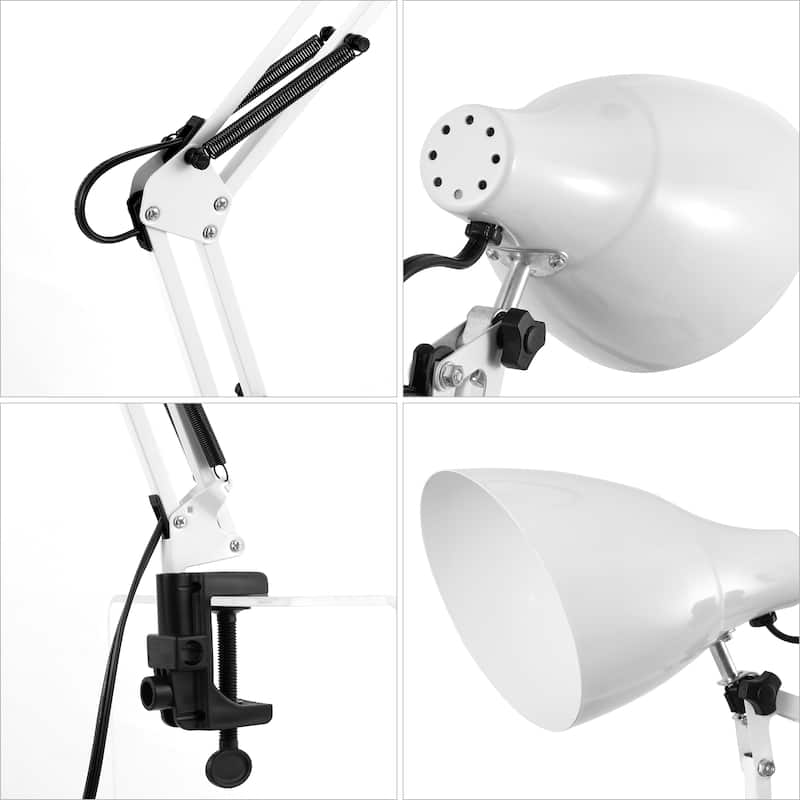 Hugo 28.5" Classic Industrial Adjustable Articulated Clamp-On LED Task Lamp, by JONATHAN Y