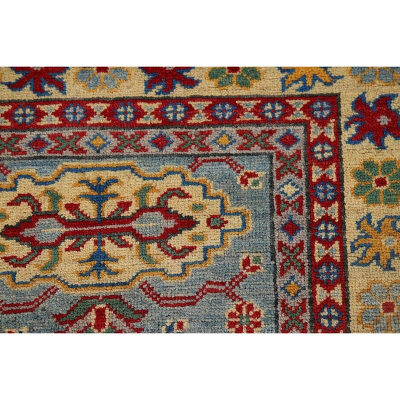 Geometric Kazak Oriental Runner Rug Hallway Handmade Wool Carpet - 2'8" x 9'4"