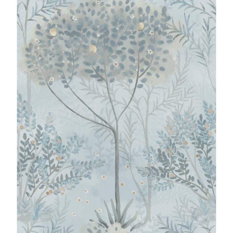 Inspired by Color Orchard Blue & Grey Wallpaper