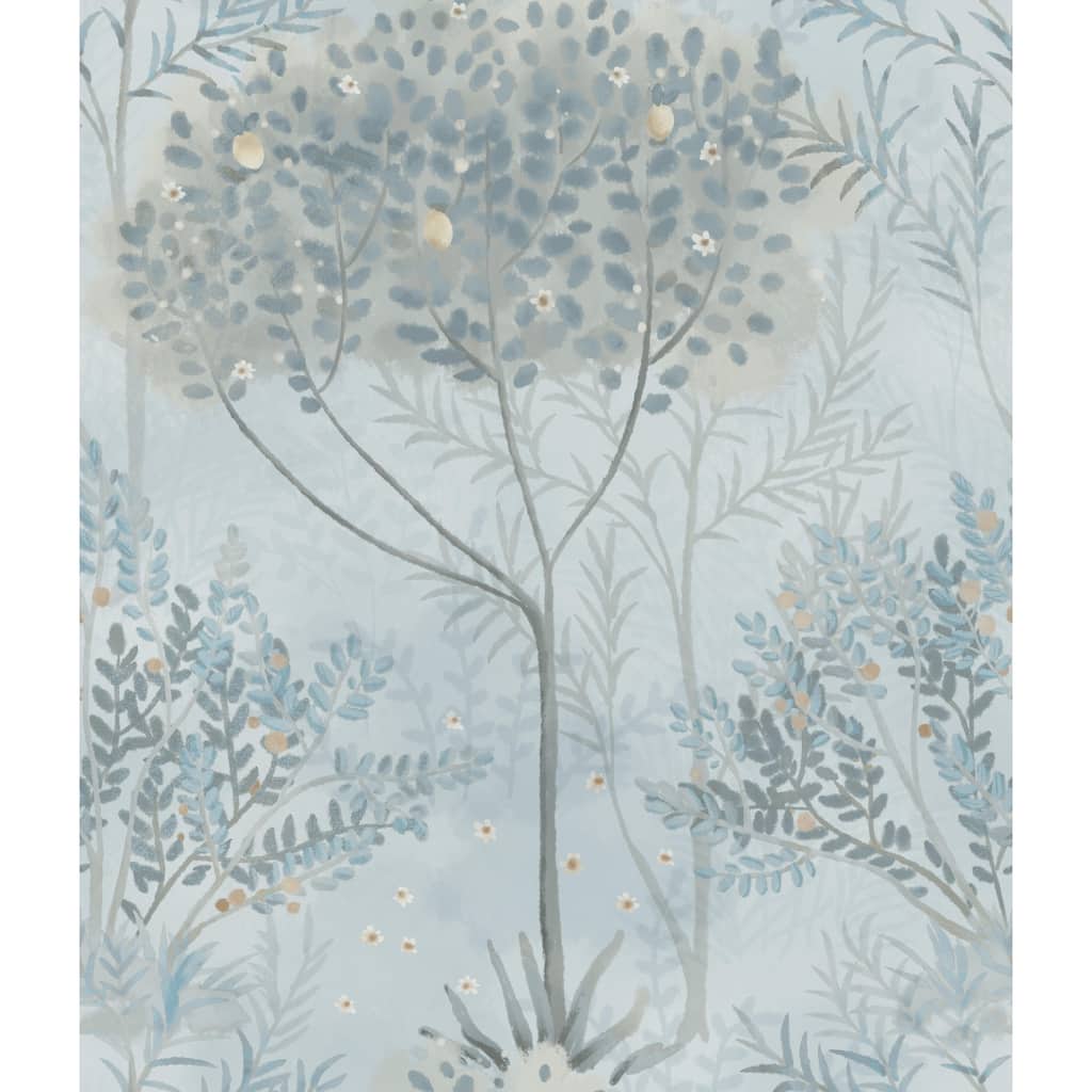 Inspired by Color Orchard Blue & Grey Wallpaper