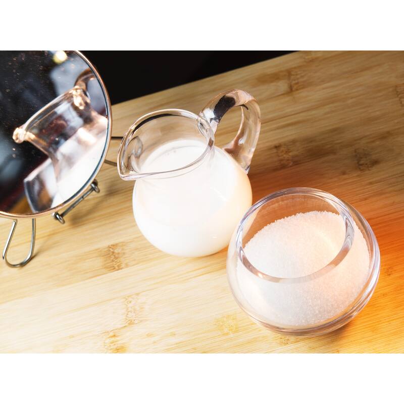 Glass Sugar & Creamer -Coffee Serving Set - 6 Oz.-Majestic Gifts Inc. - 3.75" Height