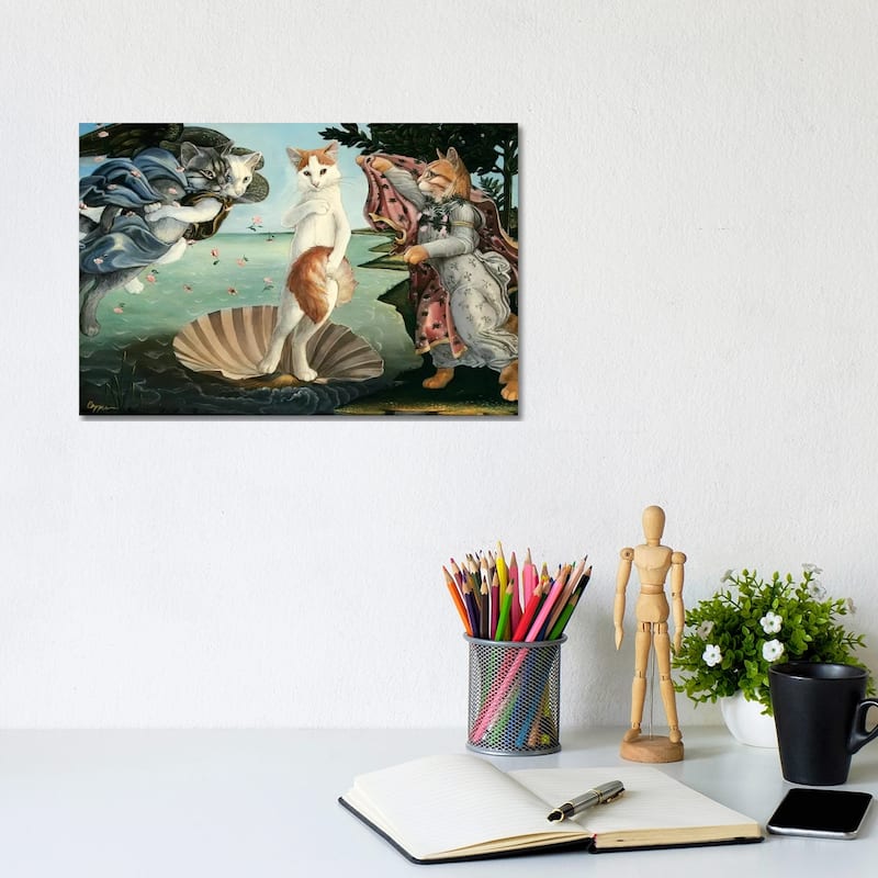iCanvas "Kitty On The Half Shell" by Melinda Copper Canvas Print - 8x12x0.75
