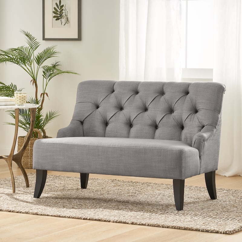 Nicole Polyester Blend Fabric Settee by Christopher Knight Home - 29.25"L x 43.75"W x 30.50"H