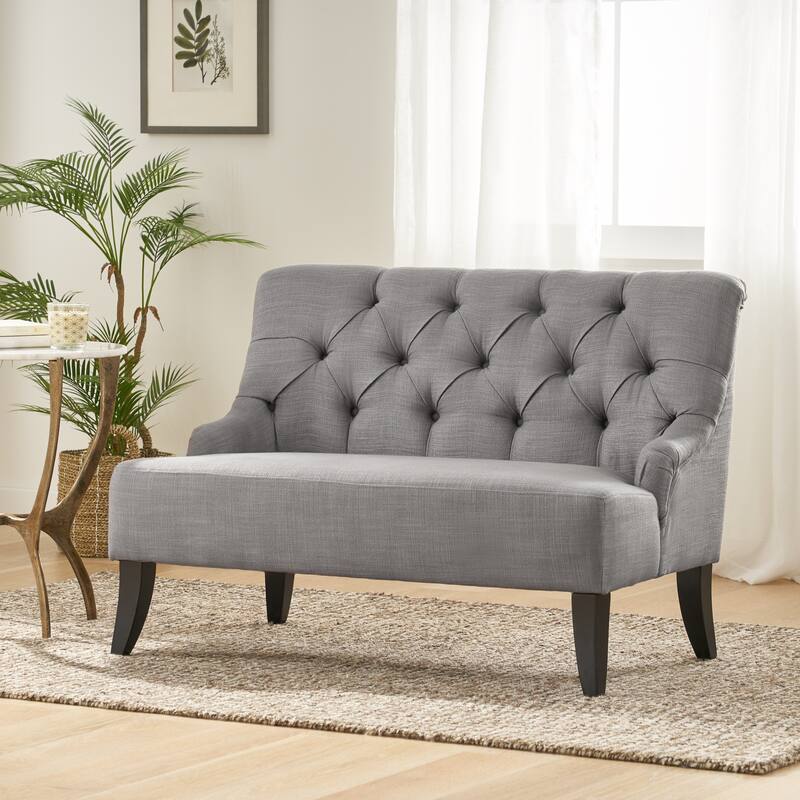Nicole Polyester Blend Fabric Settee by Christopher Knight Home - 29.25"L x 43.75"W x 30.50"H - Grey