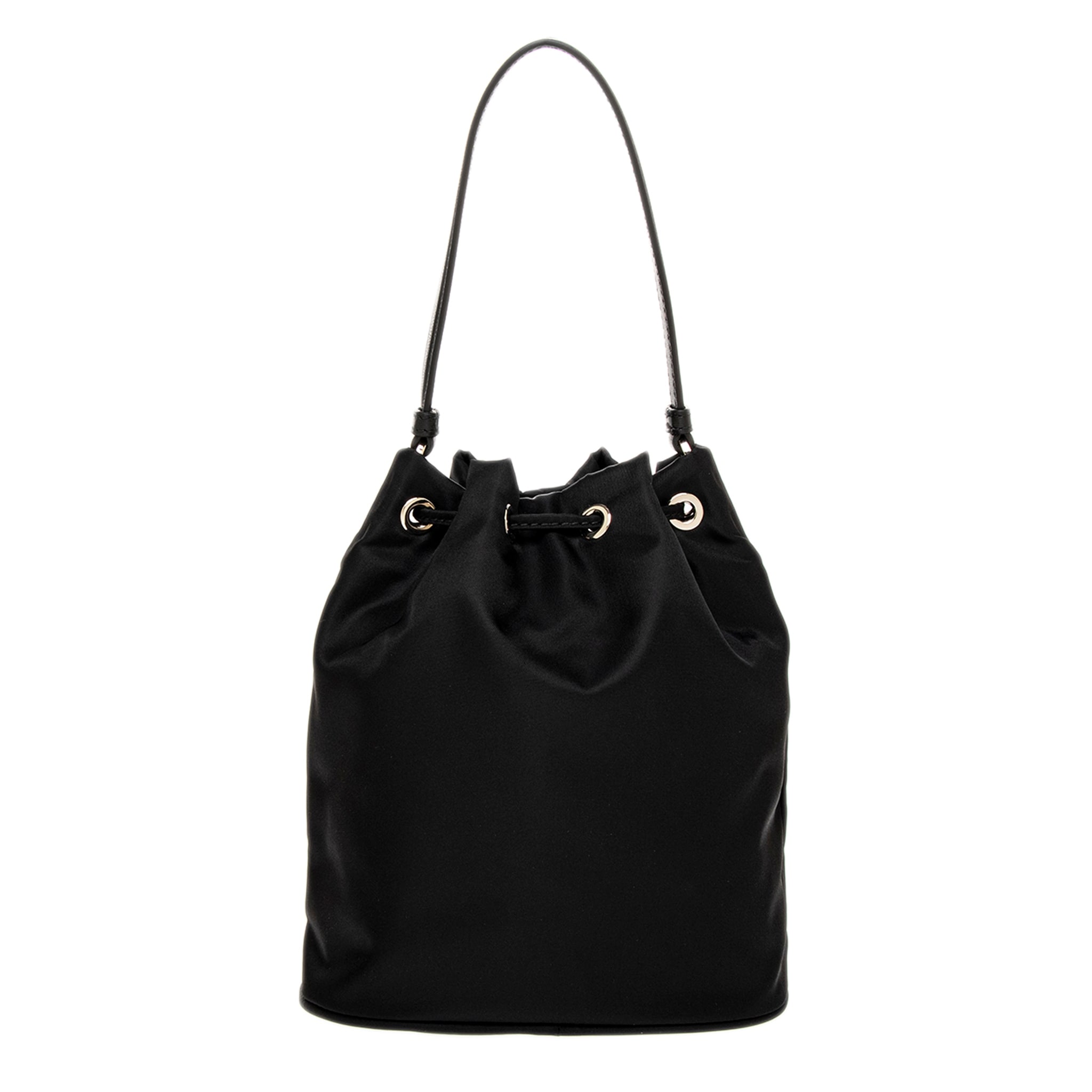 Prada Re-nylon Embroidered Bucket Bag with Detachable Strap