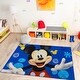 preview thumbnail 3 of 2, Licensed Disney Mickey Mouse Blue Splash Full Color Digital Printed Indoor Non-Slip Area Rug, 4x6 - 4' 6" x 6' 6"