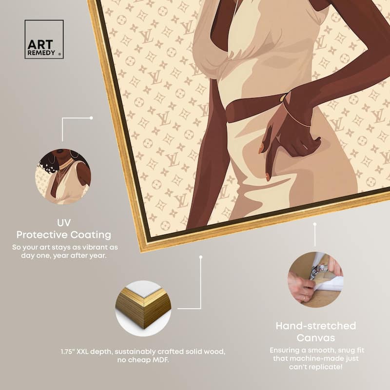 Stylish Gal in Tans Canvas by Art Remedy