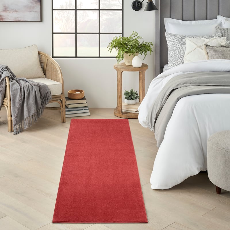 Nourison Modern Solid Indoor/Outdoor Area Rug - 6' Runner - Brick