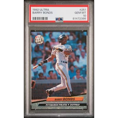 Barry Bonds 1992 Fleer Ultra Baseball Card #251 Graded PSA 10 - 8'6" x 11'6"